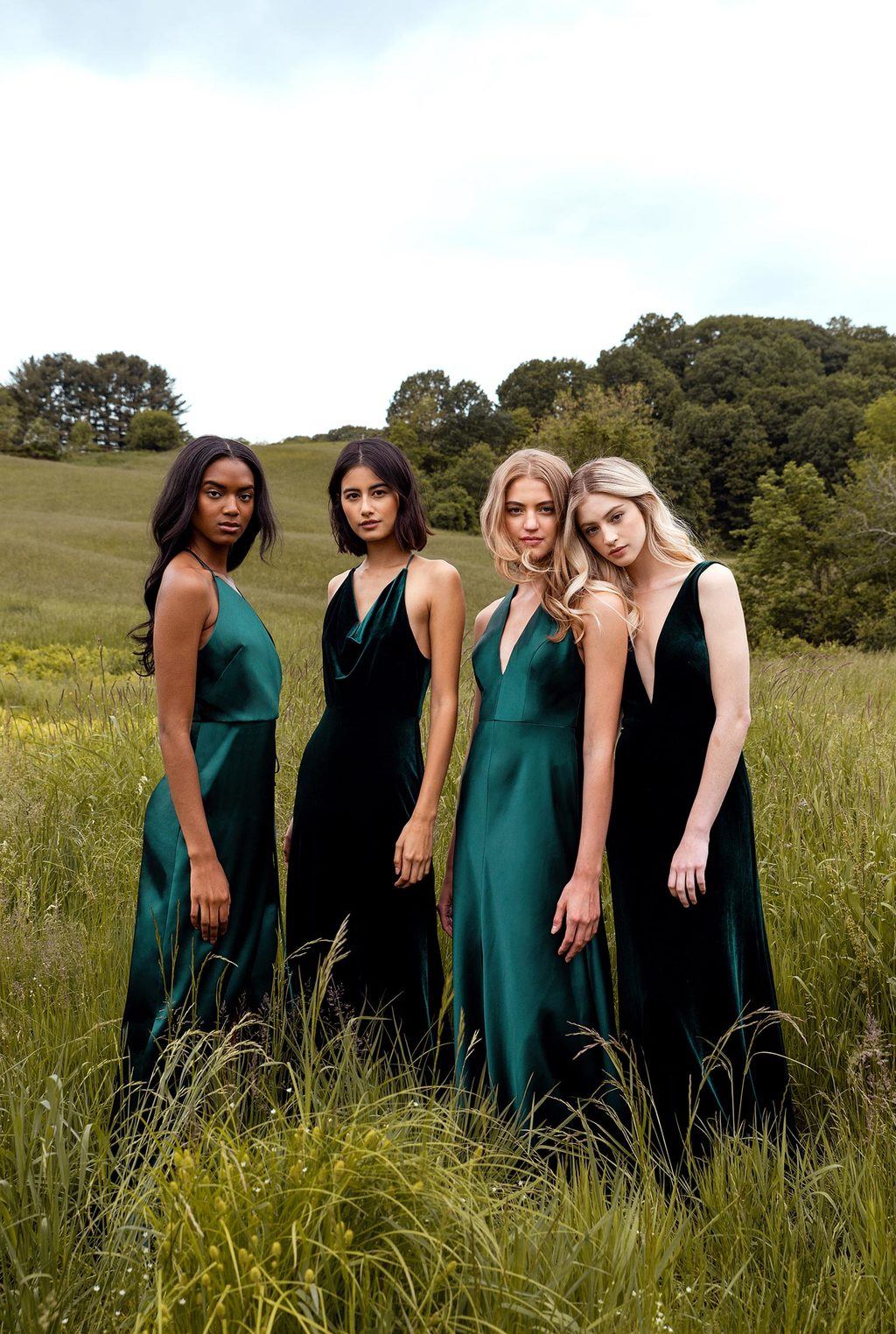 sophisticated emerald bridesmaid dresses